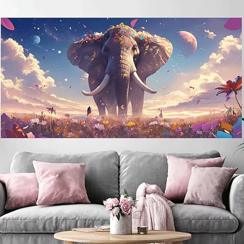 Diamond Painting Éléphant 5D Full Drill 50x100cm pour Décoration
