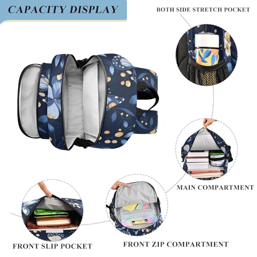 Sac à dos bleu papillon pour enfants et cartable d'école mixte - 5