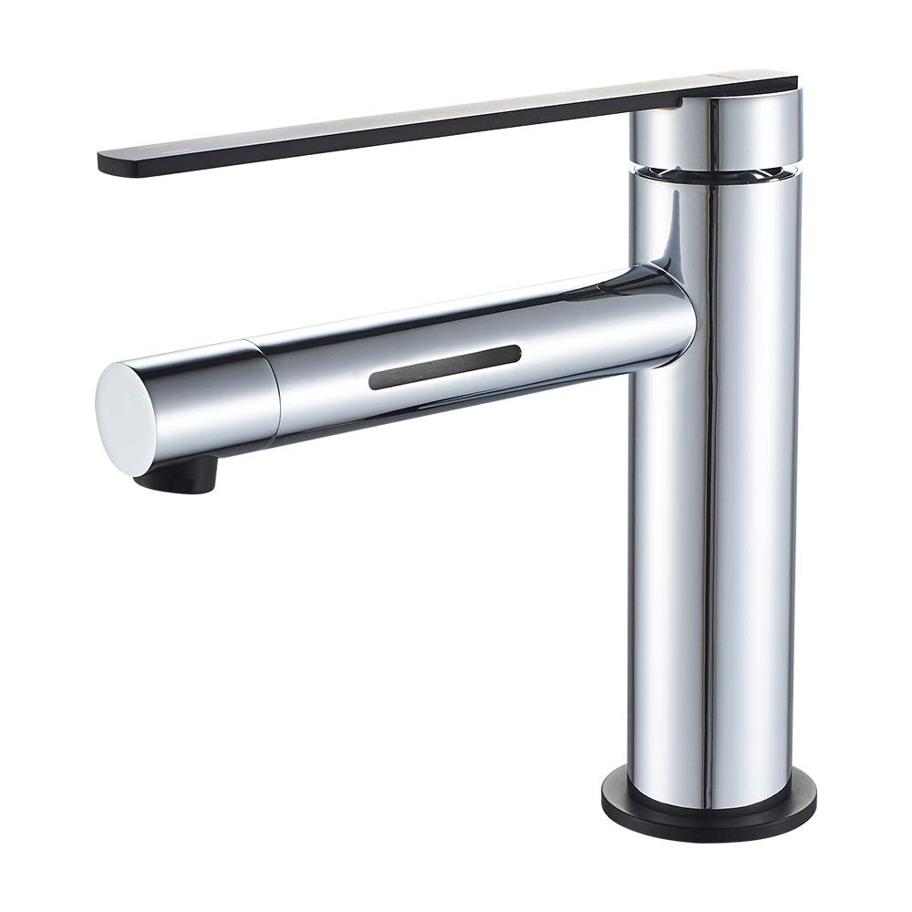 GRIFEMA Dover-G11002B, LED Bathroom Basin Mixer Tap with 2 Colors Changing, Chrome, Silver