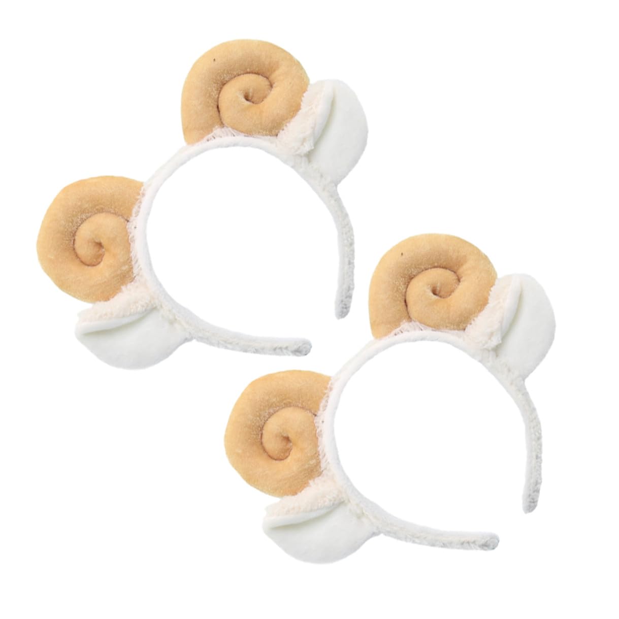 Lammohr Stirnband 2 Stück-pack aus Stoff in Khaki für Damen | Schafshorn Form, Leicht zu Tragen und Hält das Haar, Geeignet für Make Up und Spa