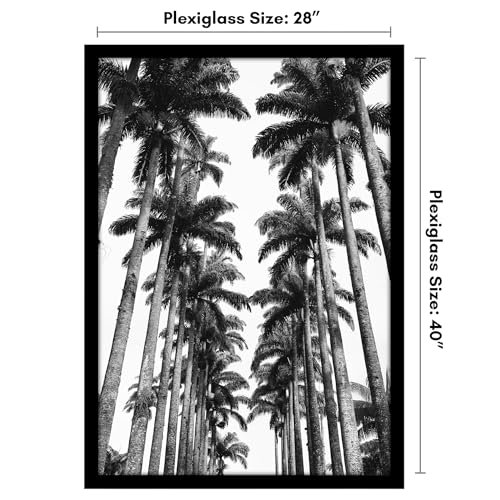 Americanflat 28x40 Poster Frame with Polished Plexiglass - Black Picture Frame - Wide Photo Frames Made of Engineered Wood for Vertical or Horizontal Wall Display - Epic Collection - Black