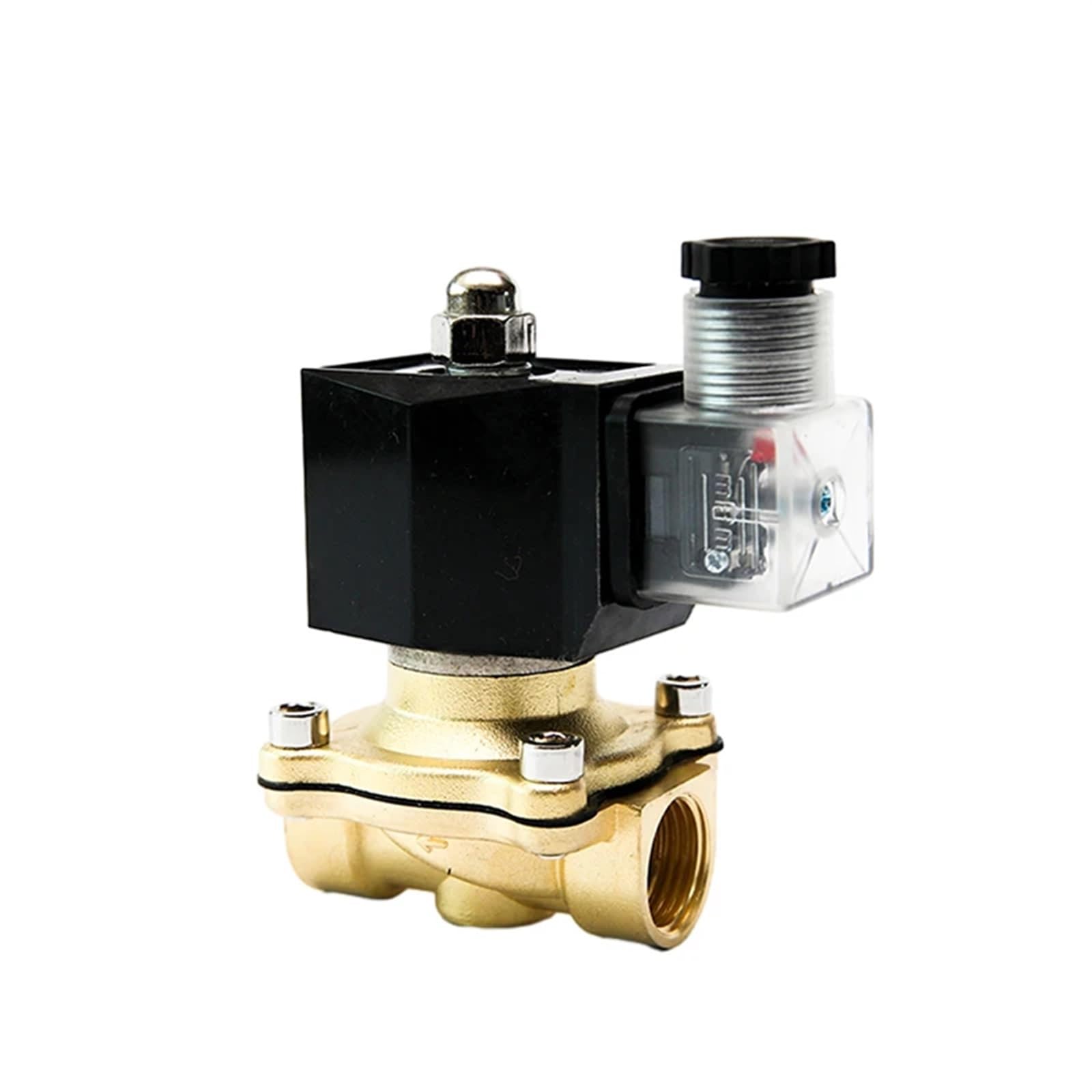 Gnqukebwh Npt-240Vac Dn15 Brass Waterproof Solenoid Valve Ip65 Normally Closed Switch Water Valves 220V 24V 12V(Npt-240Vac)