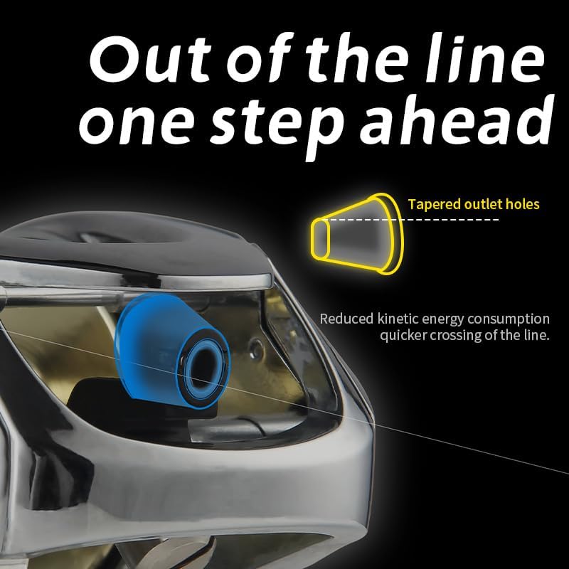 Miniatura 4 de HAUT TON Carrete de pesca Scorpion King Baitcaster, serie 300, carrete de baitcasting con marco de aleación de magnesio, 10+1BB, potencia de