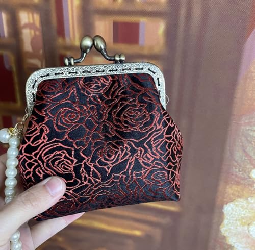 Exquisite embroidery vintage coin purse mini bag mouth red envelope handbag mouth gold small bag3