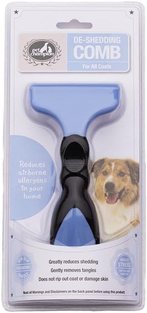 Pet ChampionPet Champion PTDGDSCMB Hair Deshedding Brush Tool for Dogs and Cats, Large, Powder Blue