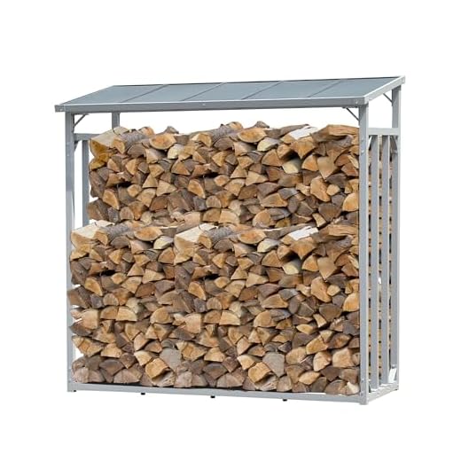 QUICK STAR Aluminium Kaminholzregal XXL 185 x 70 x 185 cm Garten Kaminholzunterstand 2,3 m³ Kaminholzlager Stapelhilfe Aussen