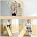 6-in-1 Swedish Ladder, Climbing Wall for Kids and Adults Indoor, Wooden Indoor Jungle Gym, Wall Ladder, Core Strengthening and Stretching Balanced for Body Exercises