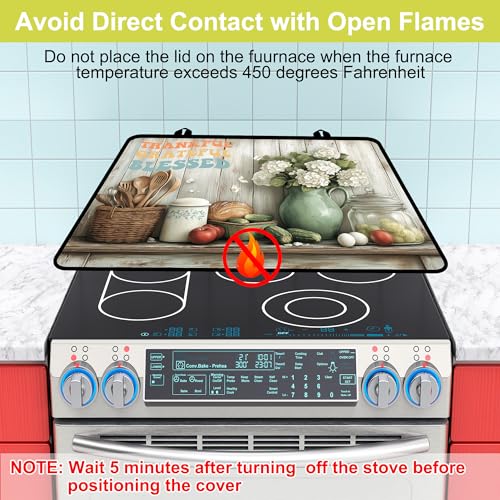 Image of Stove Top Covers for Electric Stove, Glass Stove top Cover 28 inchx 20 inch