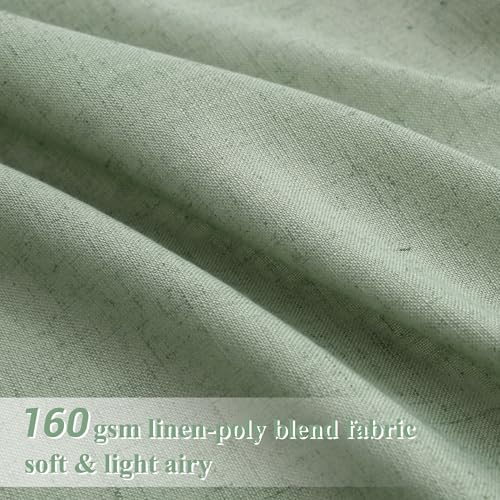 Image of Joywell Linen Curtains 84 Inches Long for Living Room Mist Sage
