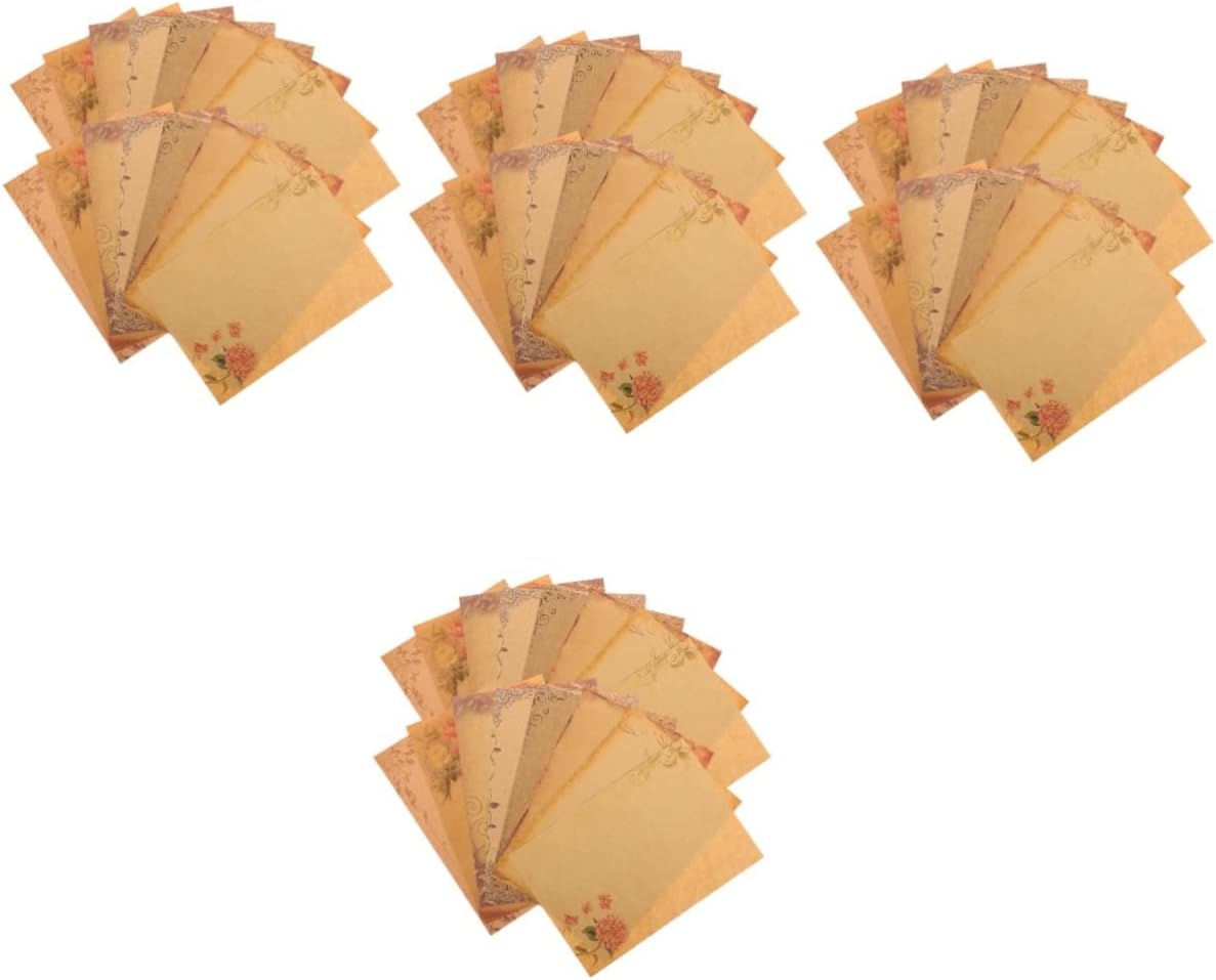 Operitacx 160 Sheets Kraft Paper Macrame Decor Office Supplies Set Stationary Set for Writing Letters Kraft Paper Sheets Retro Envelopes Paper Letter Writing Paper Painting Letter Paper A5