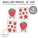 Big Dot of Happiness Berry Sweet Strawberry - Unframed Fruit Kitchen Linen Paper Wall Art - Set of 4 - Artisms - 8 x 10 inches