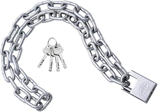 INOOMP Heavy Duty Anti- Chain Lock Security Lock Heavy Duty Chain Padlock Open Bicycle Lock Security Lock Silver Bike Lock