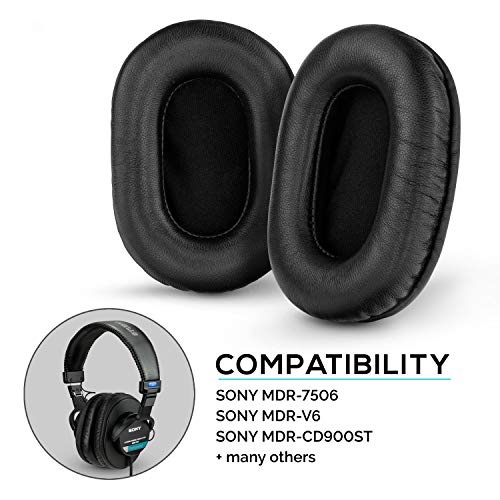 Brainwavz - Almohadillas de piel de oveja para Sony MDR-7506, MDR-V6, MDR-CD900ST con espuma de memoria