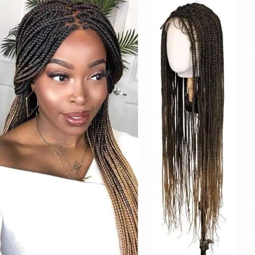 MS.FEEL Box Braided Wig Full Double Lace Glueless Braids Wig
