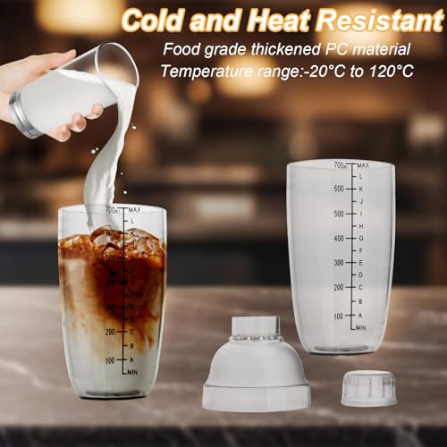Coctelera grande de 500 ml con escala transparente y colador para bebidas 6