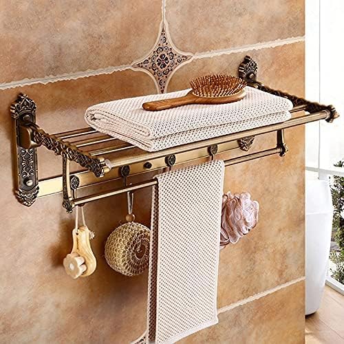 Porte-serviettes mural pliable en aluminium noir pour salle de bain européenne