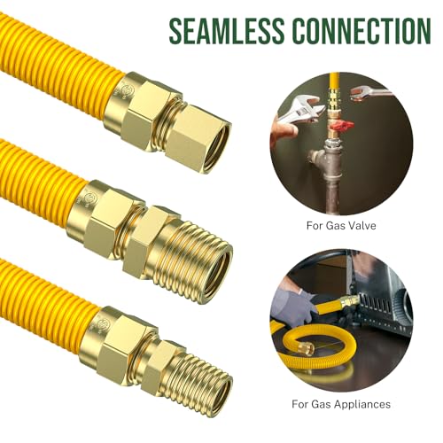 Alloxity BAN90210100 48 Inch Flex Gas Line, Gas Dryer Connector Kit thumb #5