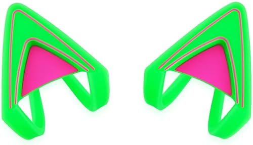 Orejas de silicona que brillan en la oscuridad, encantadoras orejas de gato fluorescentes compatibles con auriculares