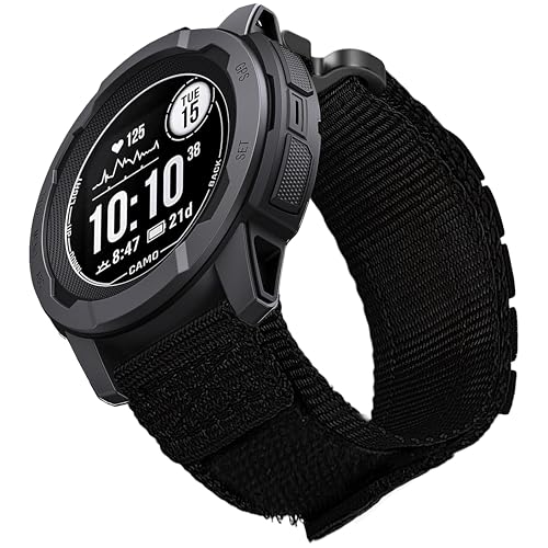 Garmin Instinct/Instinct 2�p���ȃ^�N�e�B�J���i�C�����o���h �~���^���[�X�|�[�c�X�g���b�v Instinct3 45mm�����p���v�X�g���b�v Garmin 22mm Instinct2 Tactical/Tide/Esports/