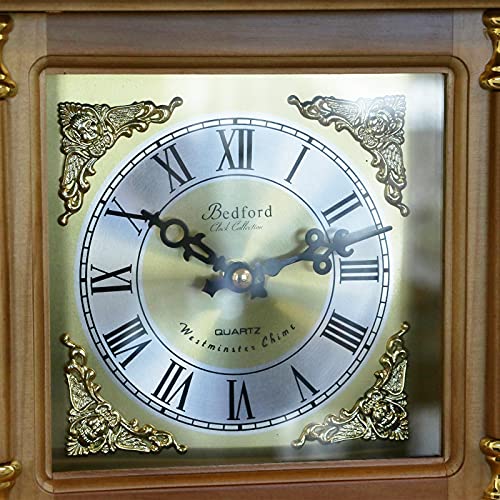Bedford Clock Collection 34.5 Inch Chiming Pendulum Wall Clock In Antique Harvest Oak Finish #TOP3