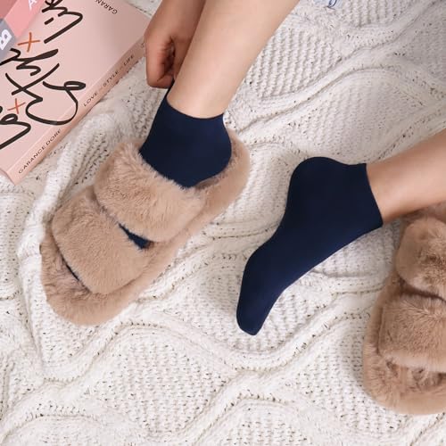 SERISIMPLE Women Viscose Bamboo Ankle Socks Low Cut Thin Sock Lightweight Pastal Color Soft Sock 5 Pairs (US, Alpha, Medium, Regular, Regular, Navy Blue) by SERISIMPLE - Used condition - Image 6