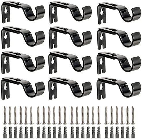 12 Pcs Curtain Rod Bracket for 1 Inch Rod, Adjustable Curtain Rod...