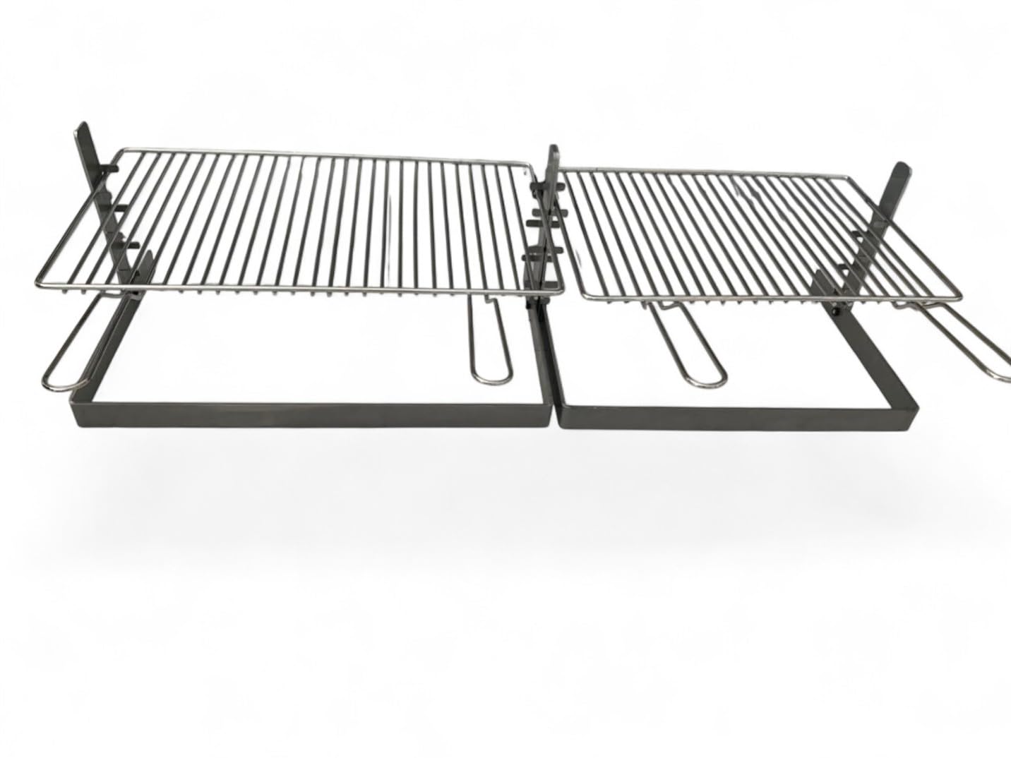 Griglia per Barbecue e Camino in Acciaio Cromato, Regolabile in Altezza, Struttura in Ferro, per Carne Pesce e Verdure (80x35 cm)