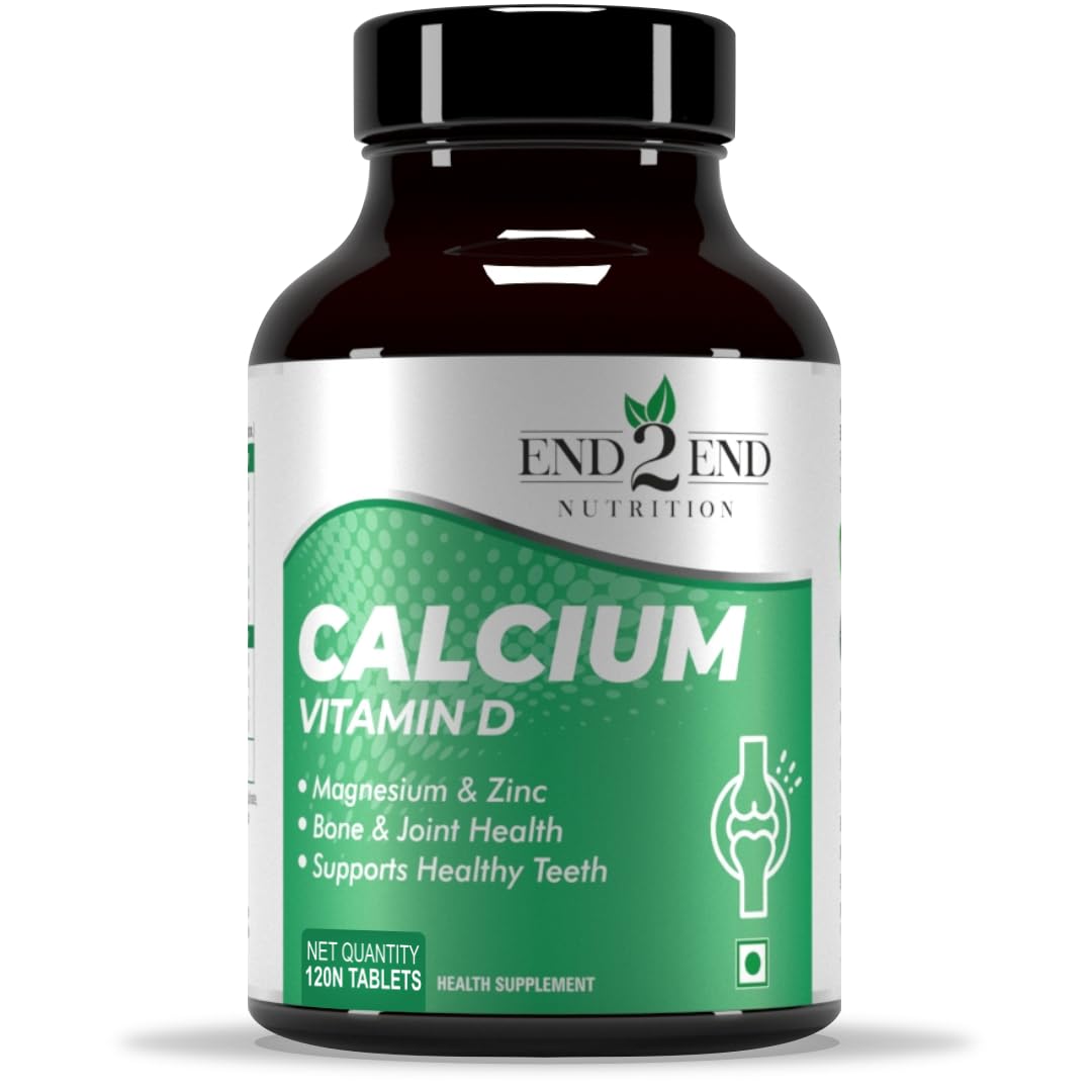 End2End Nutrition Calcium Tablets for Men and Women with Magnesium Zinc Vitamin D3 for complete bone health & Joint Support-120 Veg Tablets (B08Z5G2G9N) Amazon Price History, Amazon Price Tracker