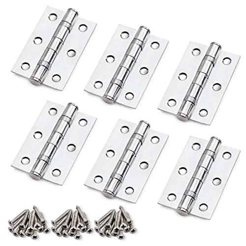 Bwintech 3 works 75 x 50 x 2.0mm(3 inch) Polished Chrome Hinge for Fire Door Steel Fire Rated Internal Door Hinges