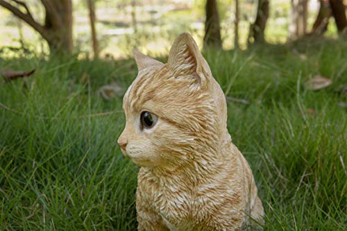 Figura de gato naranja sentado con cabeza inclinada miniatura 7