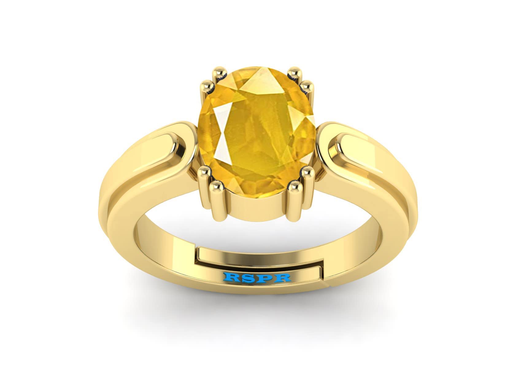 RSPR 11.25 Ratti Yellow Sapphire Stone Adjustable Ring Original And Certified By Ugtl Pukhraj Gemstone Free Size For Unisex Adult (B08RX9T662) Amazon Price History, Amazon Price Tracker