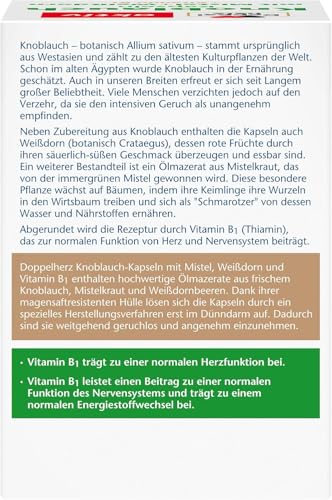 Doppelherz Knoblauch Kapseln – mit Mistel + Weißdorn + Vitamin B1 – 270 Kapseln