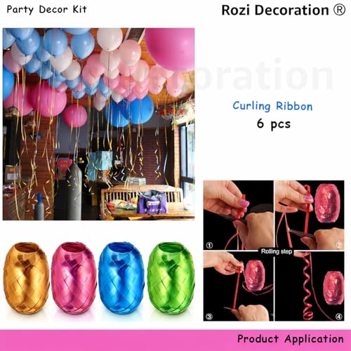 Image of Rozi Decoration Plastic Balloon Pump Hand Work With Curling Balloon Ribbon | Arch & Glue Dots | Air Balloon Pump Combo | Hand Pump Pack Of 9 Pcs, Multicolor