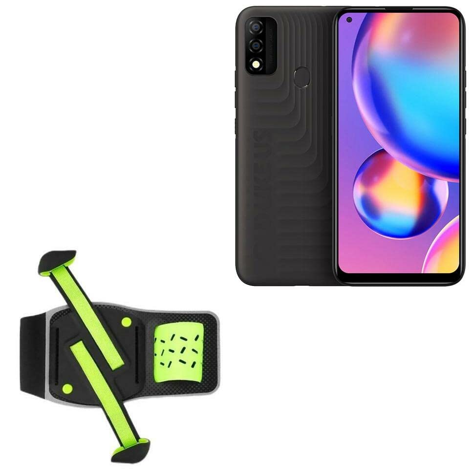 BoxWave Holster Compatible with BLU G51S - FlexSport Armband, Adjustable Armband for Workout and Running - Stark Green