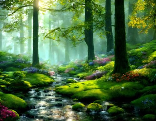 Forêt de robinets affiches sur toile art mural sans cadre décoration 58x90cm SERENDIPITP