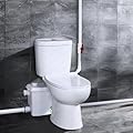 800watt Macerating Toilet with Pump, Two-Piece Upflush Toilet For Basement, Powerful & Quiet Macerating System With 3 Water Inlet & Ac Vent, 36ft Vertically, Compact Bowl
