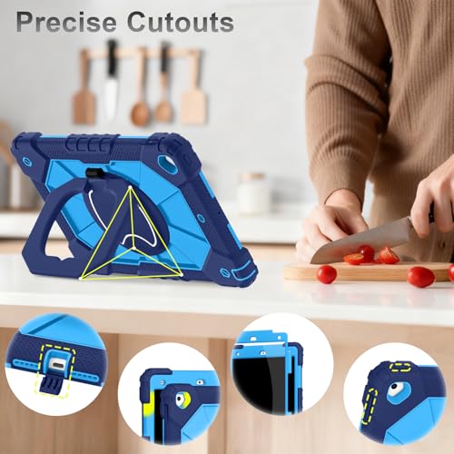 Image of Auizotl Case for iPad 9th /8th /7th Generation 10.2 Inch iPad Case 9th Generation with Screen Protector /Rotate Stand /Pen Holder,Military Grade Shockproof i Pad 9th /8th /7th Gen Cases,Navy Blue