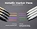 Ohuhu Premium Metallic Marker Pens Fine Tip, Set of 10 Glitter Paint Pen Metallic Marker for DIY Birthday Greeting Card Making Black Paper Scrapbook Photo Album Rock Painting Glass Father's Day