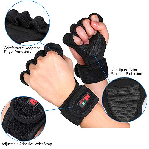 Apoio de pulso, Andoer Luvas de levantamento de peso Proteção Wrist Wraps Luvas de fitness para pull