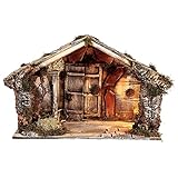  Holyart Portal Iluminado para Pesebre napolitano con comedero 45x60x50 cm