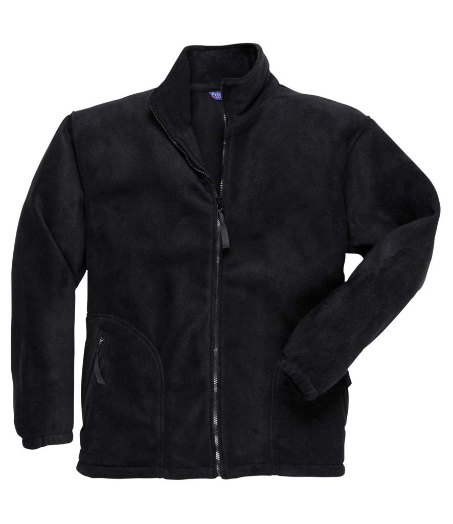 Brook Hi Vis Uk Unisex Black Portwest Premium Fleece - Workwear, Security Jacket, Your Text Here, Small