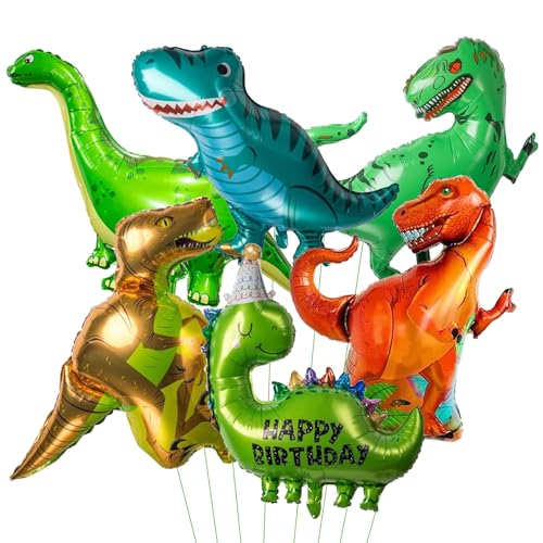 DazzJoy Dino Luftballon Tiere Ballons XXL Luftballon Dino Geburtstag Deko Dinosaurier Luftballons Tiere Geburtstag Dinosaurier Folienballon für Dschungel Party Deko
