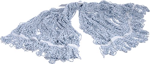 Image of SPARTA Flo-Pac Mop Head Loop-Ended, Narrow Band with 1 /2 inch Blue Band for Organized Cleaning, Large, Blue