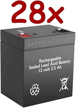 BatteryGuy HR1221WF2 Replacement 12V 5.5Ah SLA Batteries Brand Equivalent Rechargeable, High Rate - Qty of 28