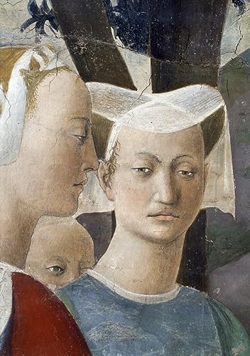 Peinture sur toile la reine de l'adoration du bois Piero Della Francesca tableau 60x90cm