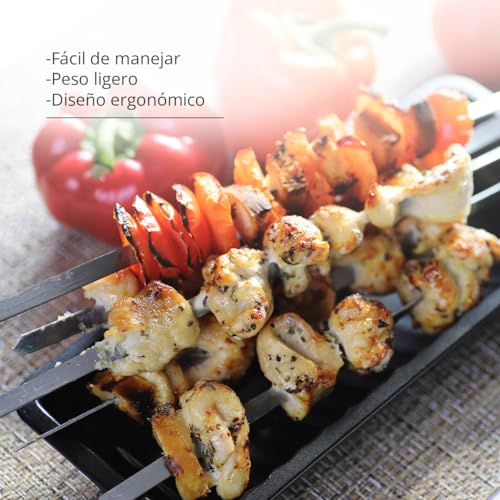 Edelstahlspieß – ideal zum Grillen – für alle Arten von Fleisch und Fisch – 22,5 x 16,5 cm – robust – 79 g Hostelnovo