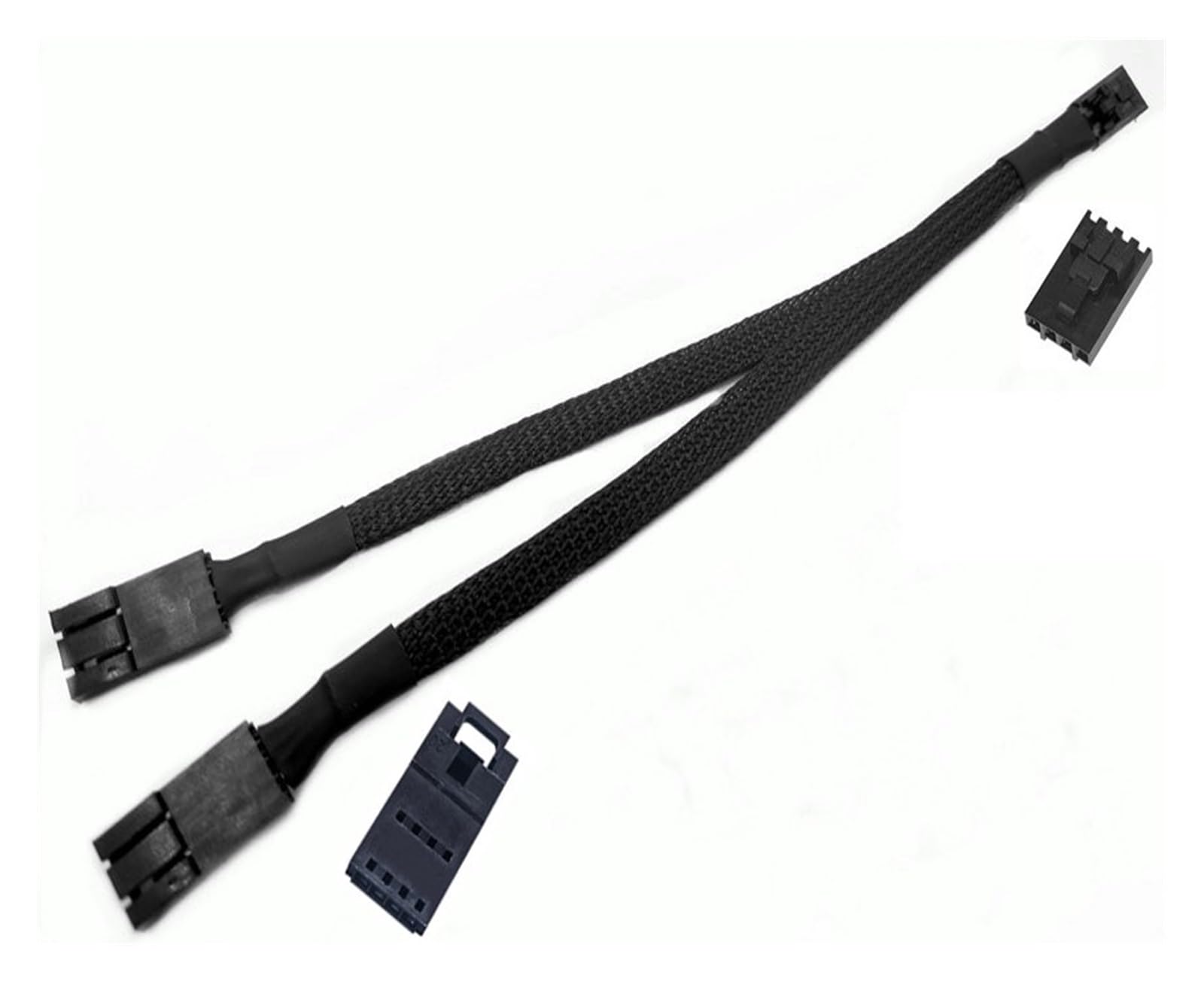 15cm Corsair 4Pin RGB ARGB Fan Hub 1 to 2 Splitter Adapter Cable Compatible with The RGB Hub Lighting Node Commander Core(Black Sleeved)
