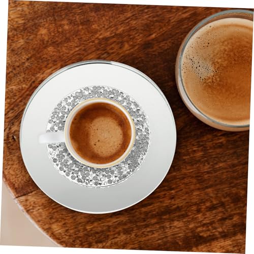 Dessous de Verre en Verre Finition Transparente Set Rond Style Simple de Table