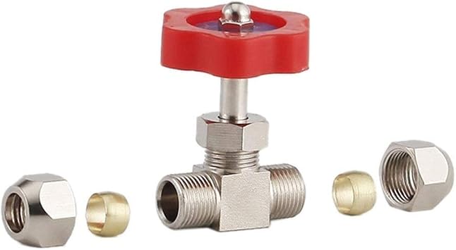 Durable Tube Nickel Plated Brass Needle OD 6mm / 8mm / 10mm Valve for Swagelok Color 10mm