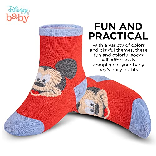 Disney Baby Boys 10-Pack Mickey Mouse Boy Infant Sock, Multicolor - 0-24 Months Socks, Multi, 0-6 Months Us #TOP2
